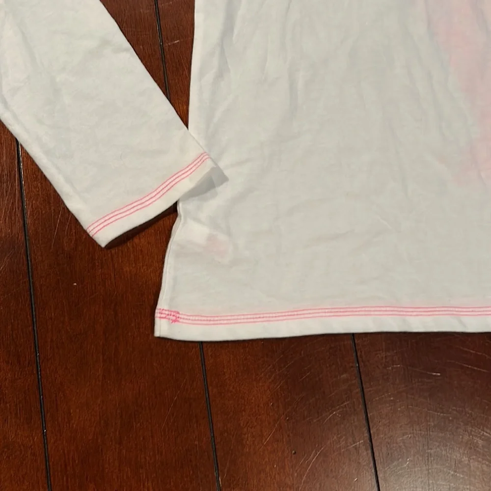 NWT Justice Pink White Bulldog Almost Too Cute Long Sleeve Top Size 16 - Picture 8 of 13